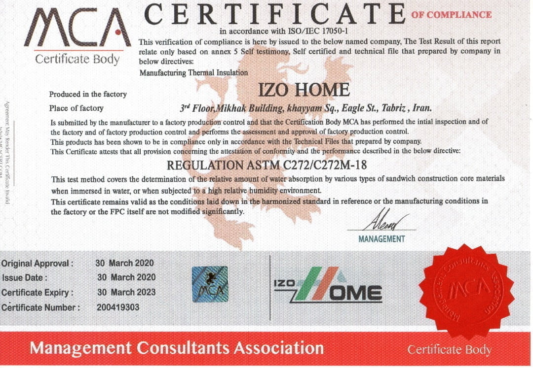 astm c272izohome - HOME