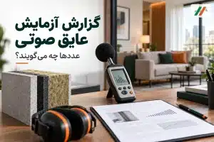 گزارش آزمایش عایق صوتی کنار دستگاه اندازه گیری صدا و نمونه دیوار