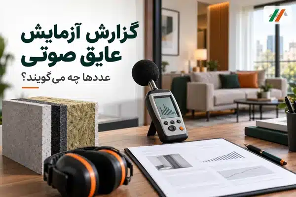 گزارش آزمایش عایق صوتی کنار دستگاه اندازه گیری صدا و نمونه دیوار